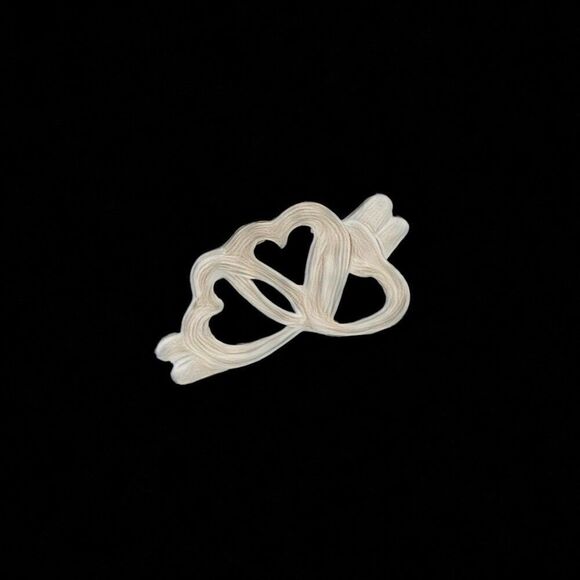 Tiffany & Co Estate Triple Heart Ring Size 6 Sterling Silver 2.2 Grams TIF809 - Picture 4 of 13